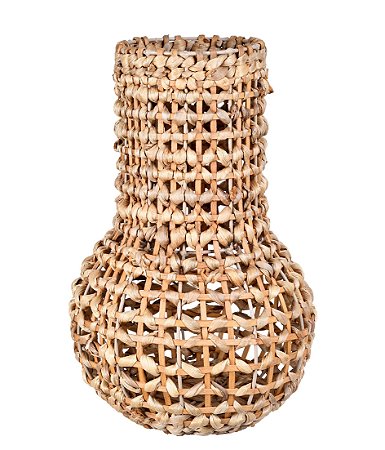 LANTERNA DECORATIVA EM FIBRA NATURAL 34cm