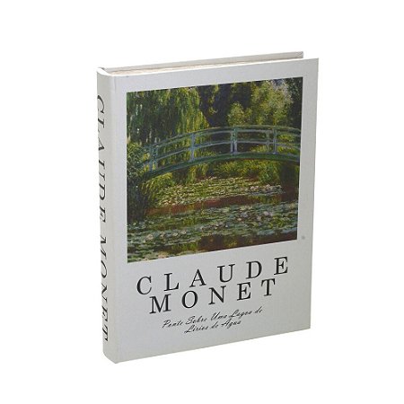 CAIXA LIVRO DECOR EM MDFCLAUDE MONET PONTE SOBRE UMA LAGOA