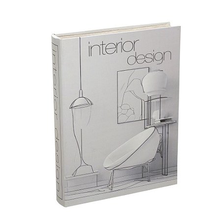 CAIXA LIVRO INTERIOR DESING DECORATIVA EM MDF BRANCO E CINZA