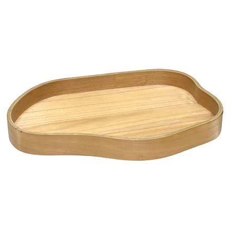 BANDEJA DECORATIVA EM MADEIRA NA COR MARROM 45X31,5CM