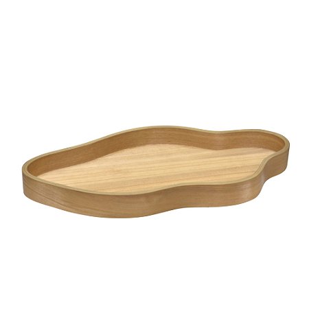 BANDEJA DECORATIVA EM MADEIRA NA COR MARROM 38,5X27CM