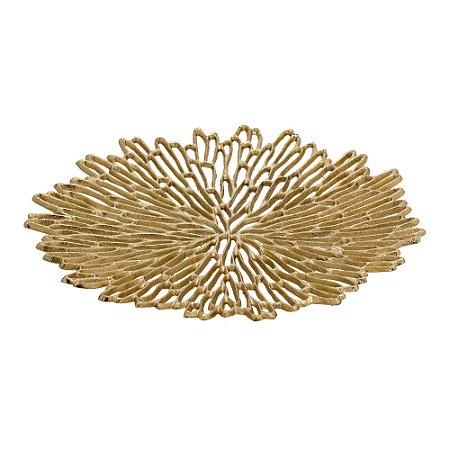 CENTRO DE MESA DECORATIVO EM ALUMINIO NA COR DOURADO 4,5CM