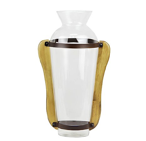VASO NOVA FRIBURGO BAIXO COM SUPORTE EM MADEIRA REGINEZ 51CM