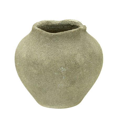 VASO DECORATIVO EM CERAMICA RUSTIC BEGE E MARROM 17CM