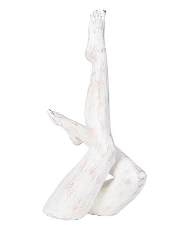 ESCULTURA DECORATIVA PERNS DE MULHER RESINA OFF WHITE 32CM