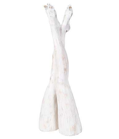 ESCULTURA DECORATIVA PERNAS CRUZADAS RESINA OFF WHITE 33CM