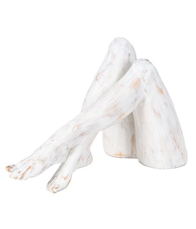 ESCULTURA DECORATIVA PERNAS EM RESINA OFF WHITE 15,5CM