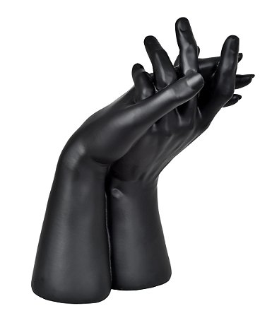 ESCULTURA DECORATIVA  MAO EM RESINA PRETO 26CM