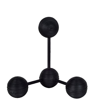 ESCULTURA DECORATIVA ESFERAS EM RESINA PRETO 13,5CM
