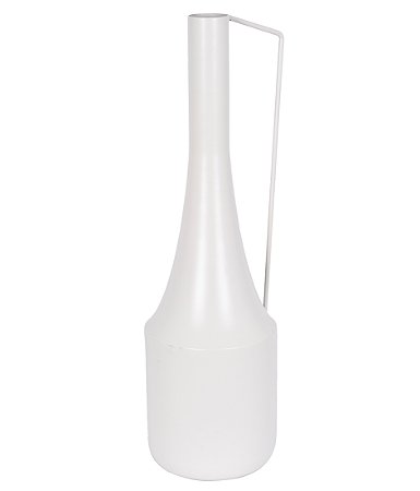 VASO GARRAFA DECORATOVP EM METAL OFF WHITE 35CM