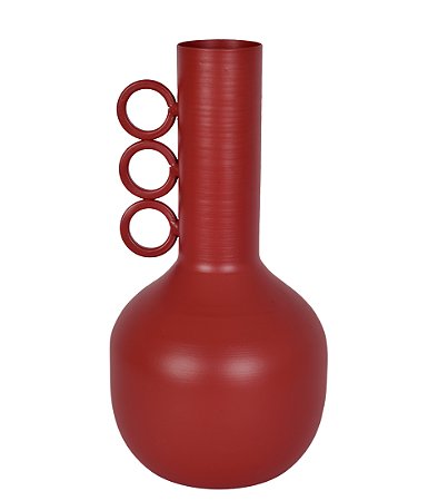 VASO GARRAFA DECORATIVO EM METAL MARRON 22CM