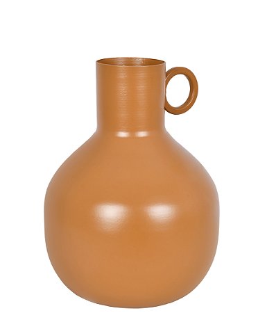 VASO BOJUDO DECORATIVO EM METAL CARAMELO 15CM