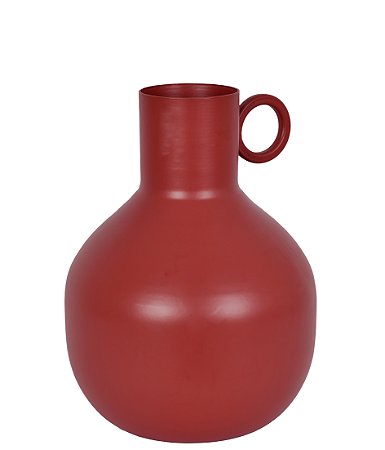 VASO BOJUDO DECORATIVO EM METAL MARROM 15CM