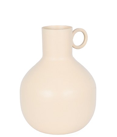 VASO BOJUDO EM DECORATIVO EM METAL BEGE 15CM
