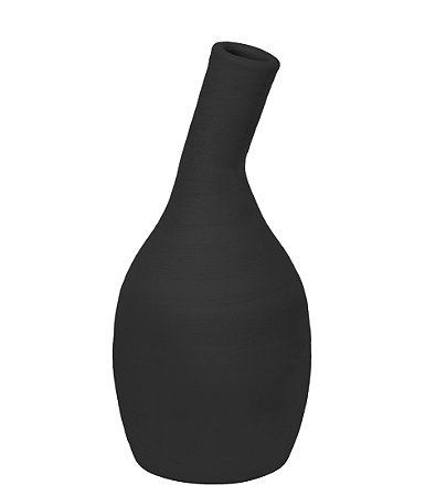 VASO DECORATIVO MINIMALISTA EM CERAMICA M PRETO 29CM