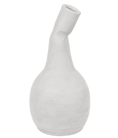 VASO DECORATIVO MINIMALISTA EM CERAMICA G BRANCO 30CM