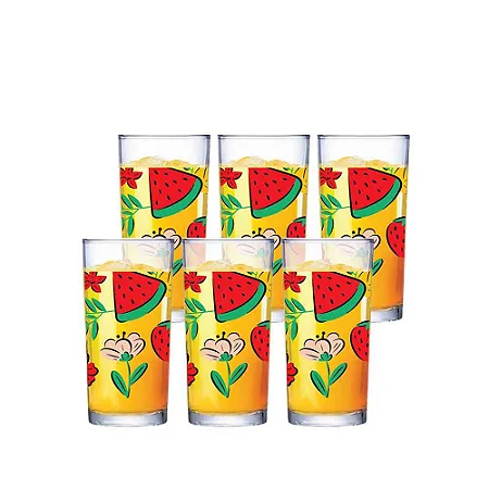 Jogo de 6 Copos de Vidro LD Multiuso Red Fruits 255ml