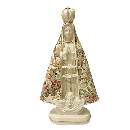 ESCULTURA NOSSA SRA APARECIDA DECOUPADA FLORAS 40CM RENOIR