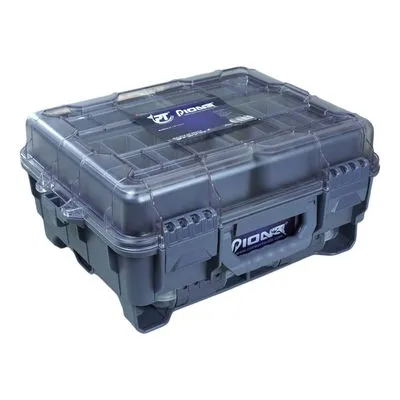Maleta de Pesca com Bandejas e 7 Divisórias Cinza Pioneer