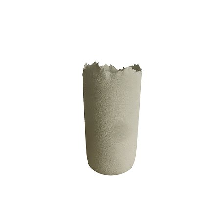 VASO DECORATIVO EM CERAMICA ORGANICO BRANCO 28,5cm