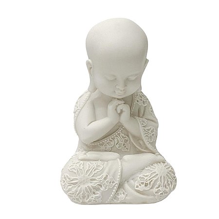 ESCULTURA MONGE CARECA ORACAO M EM PO DE MARMORE 15cm