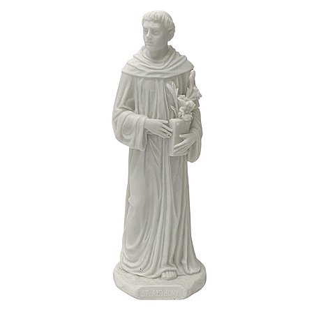 ESCULTURA SANTO ANTONIO DE LISBOA DECOR PO DE MARMORE 20CM