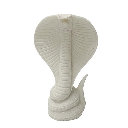 ESCULTURA COBRA NAJA DECORATIVA EM PO DE MARMORE 15,5CM