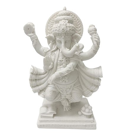 ESCULTURA DECORATIVA GANESHA EM NATARAJA PO DE MARMORE 33,5CM