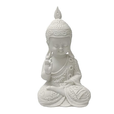 ESCULTURA DECORATIVA MONGE DA PROTECAO EM PO DE MARMORE 25CM