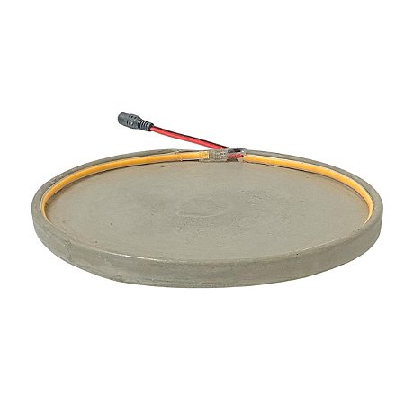 BANDEJA BASE ILUMINADA EM PO DE MARMORE DECORATIVA 19CM
