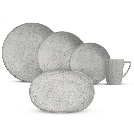 APARELHO JANTAR 17 PCS CONCRETE C/ TRAVESSA ALLEANZA