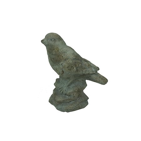 PASSARO DECORATIVO 16X14,5 CM EM CIMENTO CINZA RUSTICO