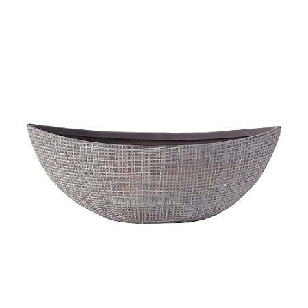 VASO DECORATIVO EM CERAMICA 38,5 CM CINZA