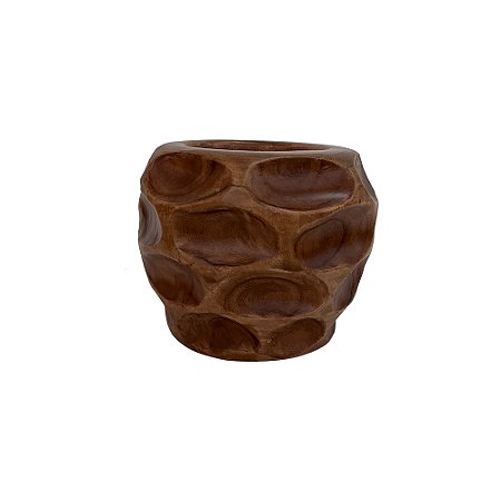 VASO DECORATIVO EM MADEIRA 32 CM