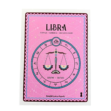 Caixa Livro P Libra signos em MDF