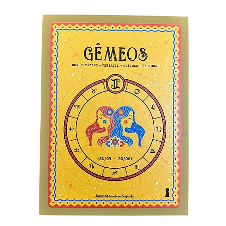 Caixa Livro P Gemeos signos em MDF