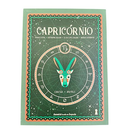 Caixa Livro P Capricornio signos em MDF