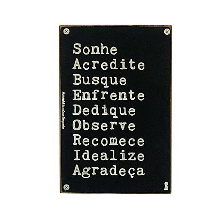 QUADRO BOX SONHE ACREDITE EM MDF 10X15