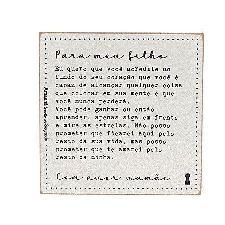 QUADRO BOX FILHO MAMAE EM MDF 12x12