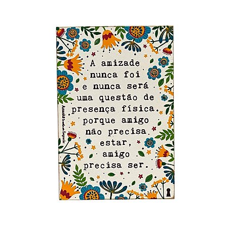 QUADRO BOX DECORATIVO A AMIZADE EM MDF 10x15
