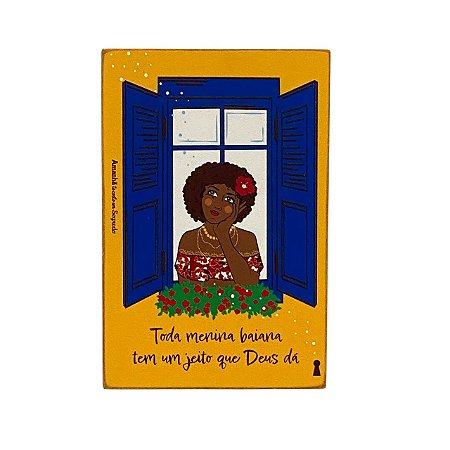 QUADRO BOX DECORATIVO MENINA BAIANA 10X15