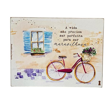 QUADRO BOX VIDA MARAVILHOSA EM MDF 15x20