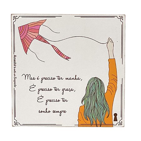 QUADRO BOX DECORATIVO SONHO SEMPRE EM MDF 20x20