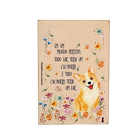QUADRO BOX LAR CACHORRO EM MDF 10X15