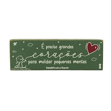 QUADRO BOX PEQUENAS MENTES EM MDF 4x12
