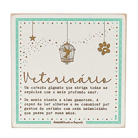 QUADRO BOX VETERINARIO SIGNIFICADO EM MDF 12x12
