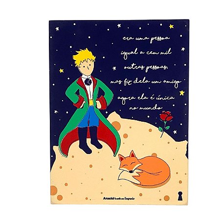 QUADRO BOX PEQUENO PRINCIPE AMIGO EM MDF 15x20