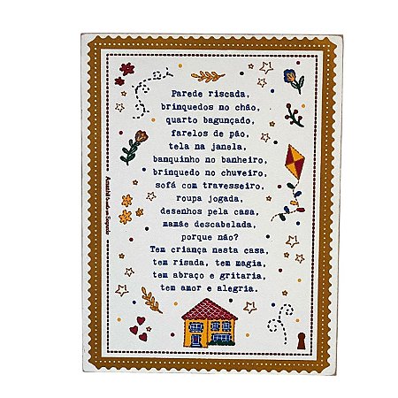 Quadro Box Crianca nesta casa em MDF 15x20
