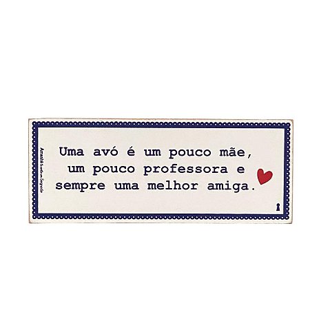 QUADRO BOX DECORATIVO AVO MELHOR AMIGA EM MDF 8x20