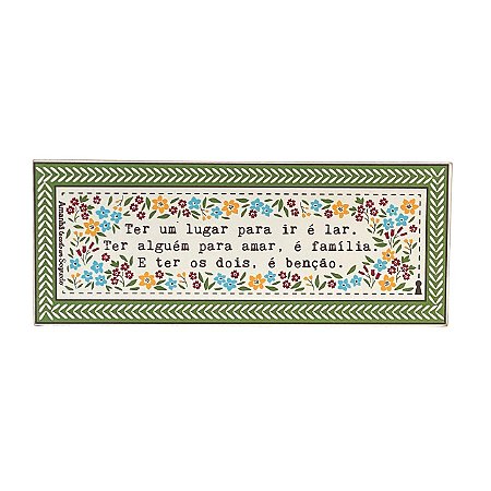 QUADRO BOX LAR FAMILIA EM MDF 12X30